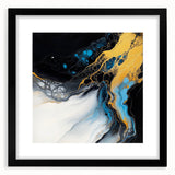 Fluid Abstract Wall Art – Golden Surge in Turquoise Motion