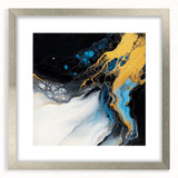 Fluid Abstract Wall Art – Golden Surge in Turquoise Motion