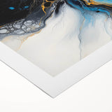 Fluid Abstract Wall Art – Golden Surge in Turquoise Motion