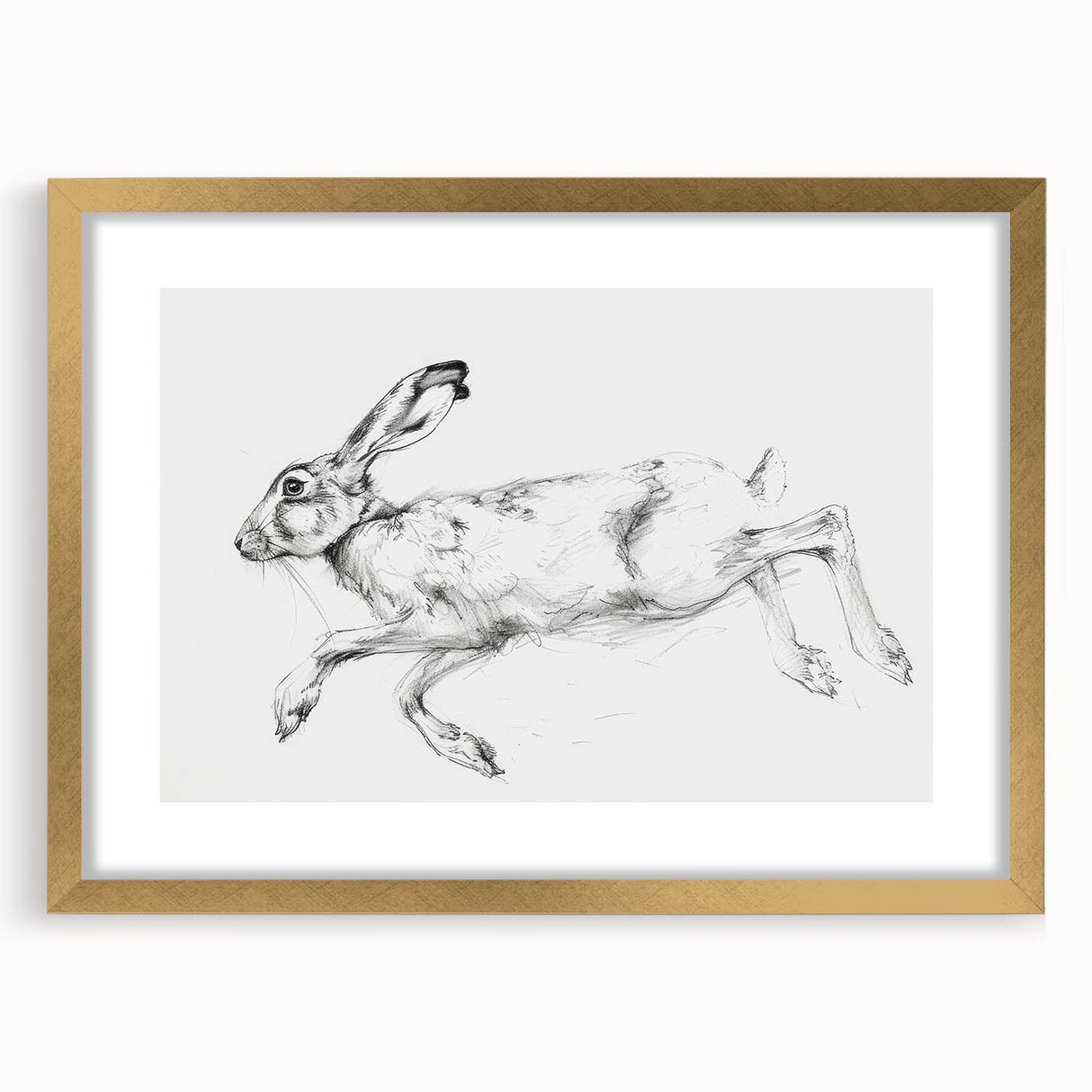 Framed artwork showcasing a golden mat with a detailed animal illustration, perfect for home decor. The design emphasizes elegance and nature, enhancing any interior space.