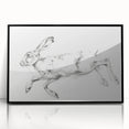 Framed acrylic artwork showcasing a detailed black and white animal design, featuring intricate line work and a modern aesthetic, perfect for home decor enhancement.