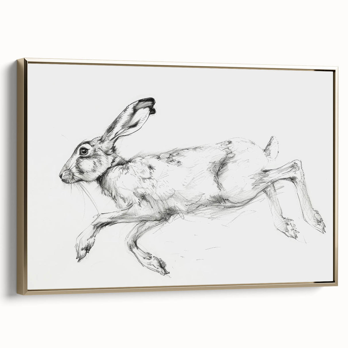 Framed canvas art depicting a vibrant animal design in gold tones, showcasing intricate details and textures, ideal for enhancing modern home decor.