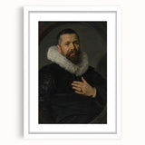 Classic Baroque Portrait - Nobleman with Elaborate White Ruff Collar