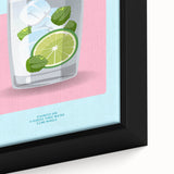 Extra large black wall art featuring colorful, textured food and drink motifs on a framed canvas.