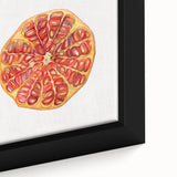 Extra large black wall art on canvas featuring a close-up of colorful, textured fruits, ideal for living room decor.