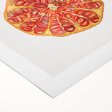 Art deco poster featuring vibrant fruits on a rolled canvas, suitable for dining room or bathroom wall art.