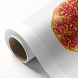 Art Deco poster featuring an array of colorful fruits on a rolled canvas, suitable for nursery wall art or dining room decor.