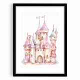 Princess Castle Watercolor Print - Girls Bedroom Art
