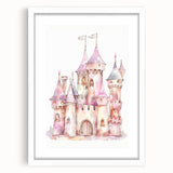 Princess Castle Watercolor Print - Girls Bedroom Art
