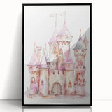 Princess Castle Watercolor Print - Girls Bedroom Art