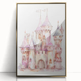 Princess Castle Watercolor Print - Girls Bedroom Art