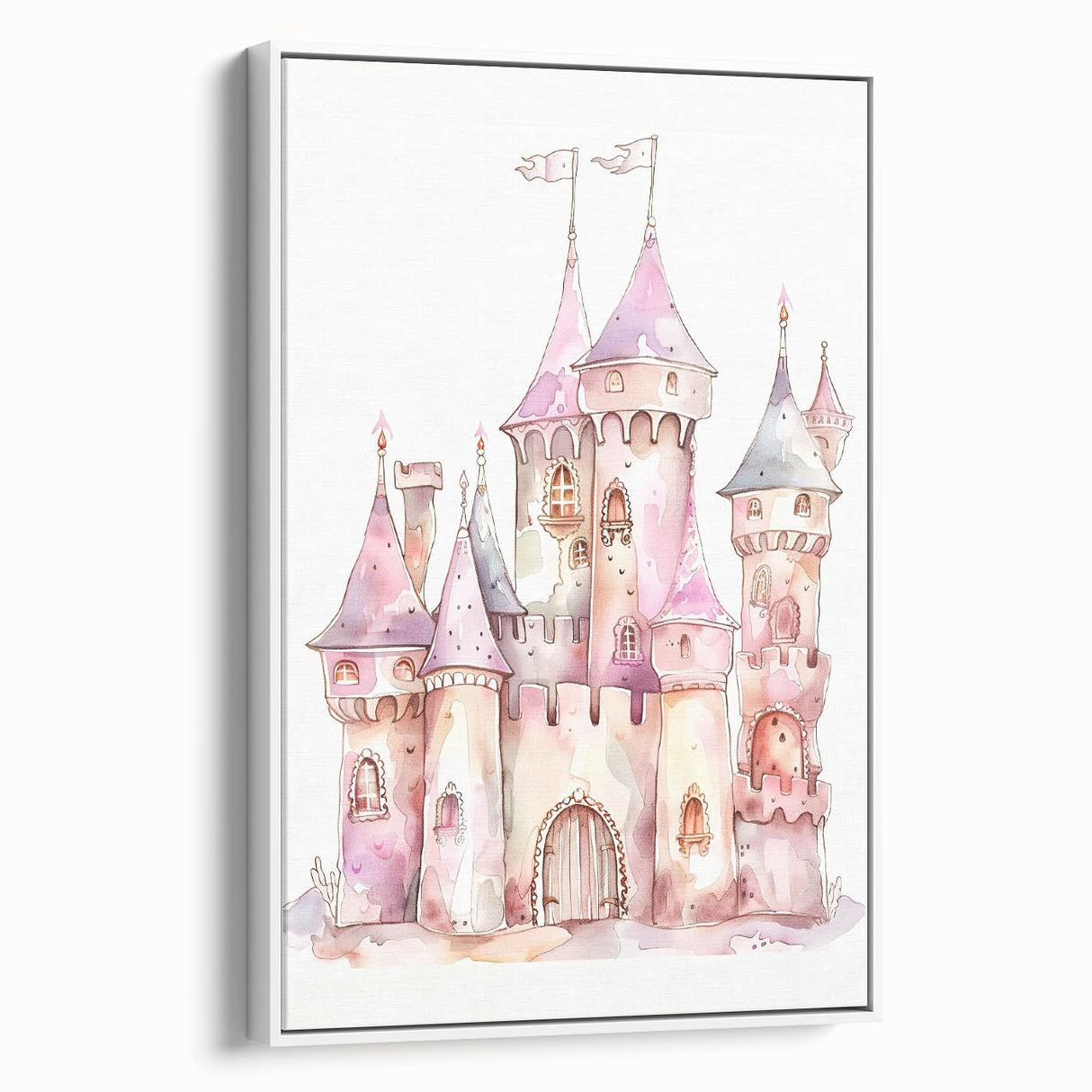 Princess Castle Watercolor Print - Girls Bedroom Art