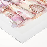 Princess Castle Watercolor Print - Girls Bedroom Art