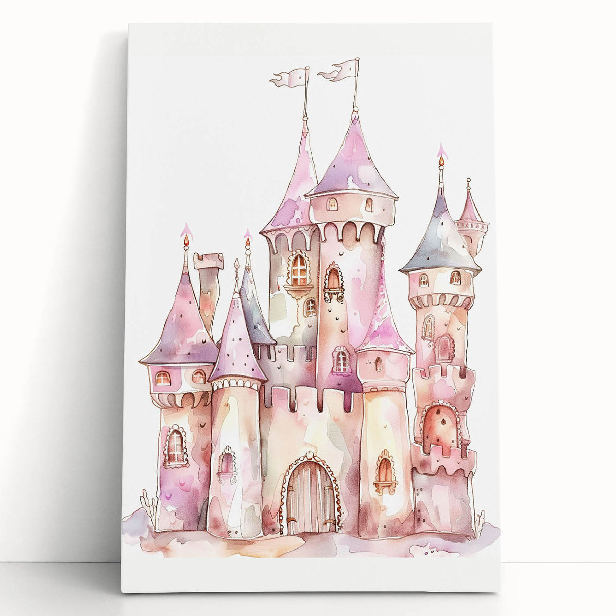 Princess Castle Watercolor Print - Girls Bedroom Art