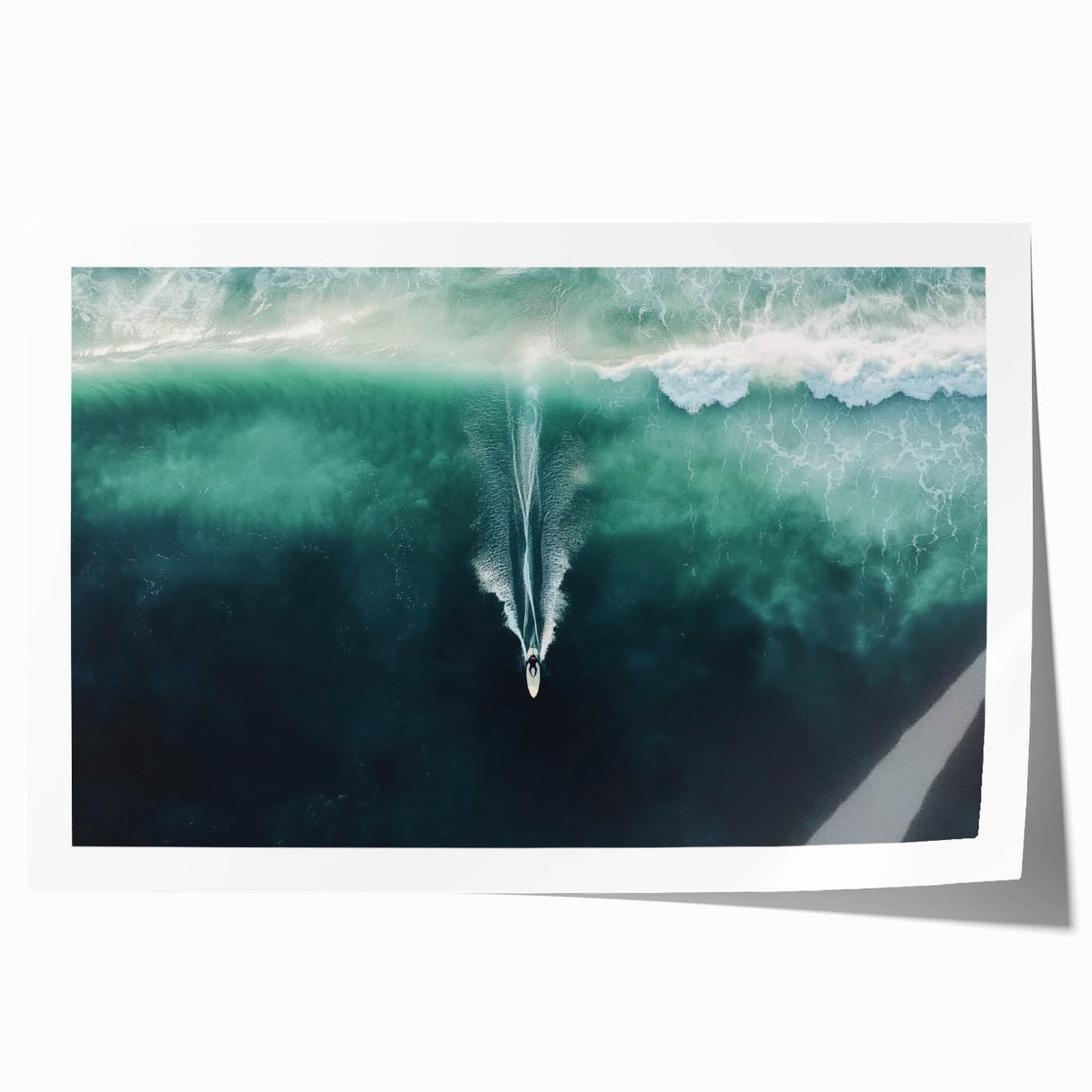 Stunning rolled canvas print showcasing a vibrant beach landscape with vivid blue skies, soft sands, and gentle waves, perfect for coastal home decor.