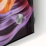 Close-up of a stunning landscape print featuring vibrant canyons in acrylic glass, showcasing intricate details and rich colors, perfect for home decor enthusiasts.