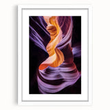 Framed landscape artwork depicting a vibrant canyon scene, featuring rich earthy tones and a white mat, perfect for home decor or office aesthetics.