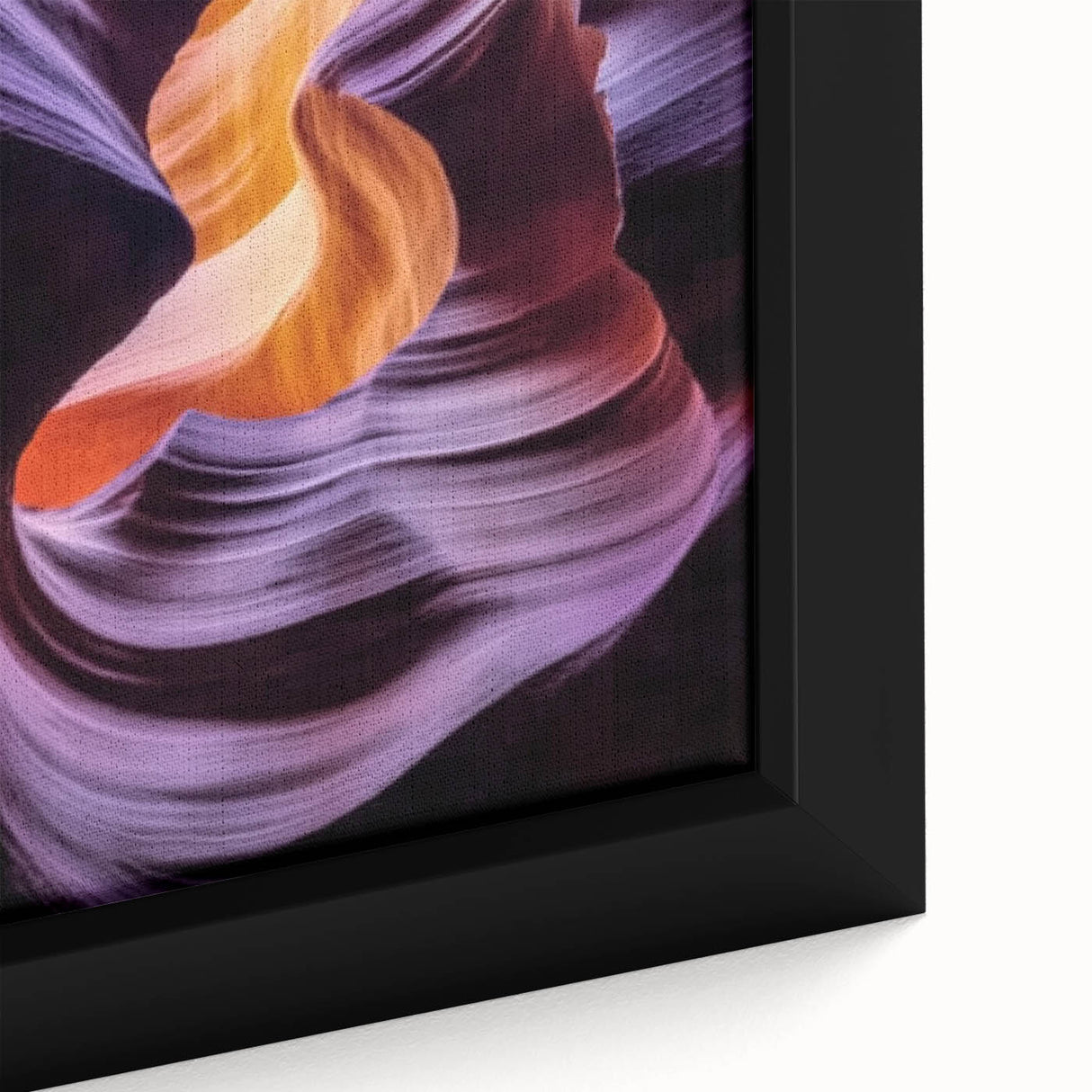 Framed canvas artwork depicting a vibrant landscape of canyons with rich earthy tones, showcasing intricate textures and details. Ideal for home decor enthusiasts.