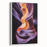 Framed canvas art depicting a stunning landscape of canyons, featuring rich earth tones and intricate details, ideal for enhancing modern home decor.