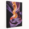 Stretched canvas artwork showcasing a vibrant landscape of canyons in rich earth tones, ideal for enhancing home decor. The piece captures the serene beauty of nature, making it a perfect addition to any art collection.