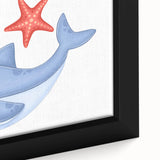 Smiling Shark and Starfish - Boys Room Wall Art Kids Wall Art Prints