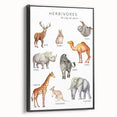 Herbivores Kids Educational Wall Art - Learning Poster for Classrooms