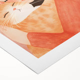 Girl and Cat Hug Nursery Wall Art – Kids Room & Baby Decor