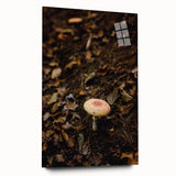 Large abstract wall art in warm autumn hues on acrylic glass, ideal for bedroom or dining room decor.