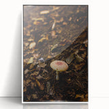 Acrylic print of a modern art wall decor featuring an art deco style poster with autumnal tones.