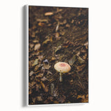 Vintage poster art of a colorful autumn scene on a large framed canvas, ideal for living room decor.