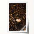 Extra large rolled print depicting autumnal floral art in warm orange and red tones, suitable for dining room walls.