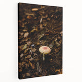 Large abstract depiction of fall foliage in warm orange and red tones on stretched canvas, suitable for kitchen wall art.