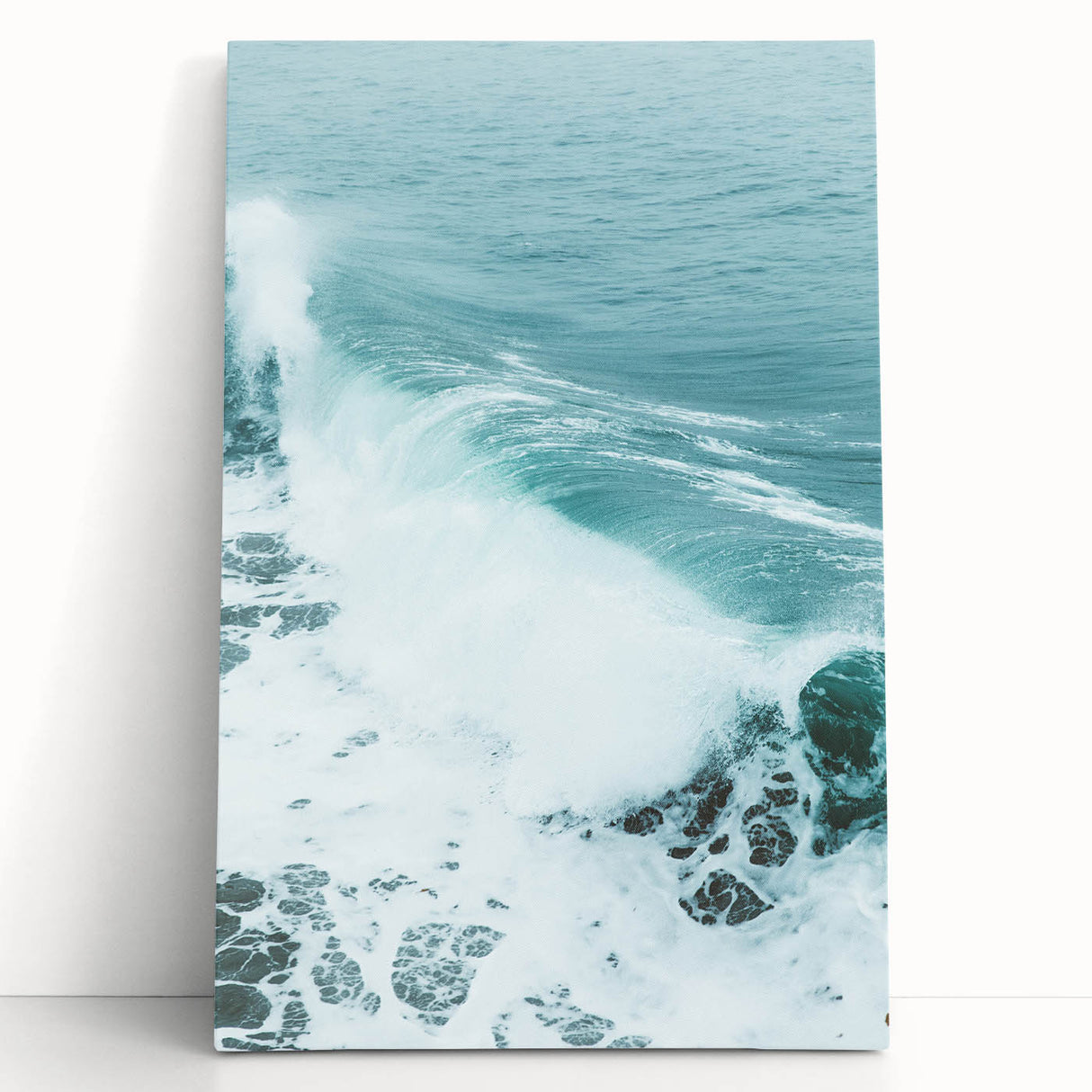 Black and white abstract design on large stretched canvas, ideal for kitchen wall art or bedroom ambiance.