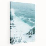 Large canvas print depicting a summer scene with vibrant green and blue tones, ideal for kitchen wall art.