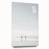 Large abstract wall art in vibrant blue and gold tones on acrylic glass, ideal for bedroom or dining room decor.