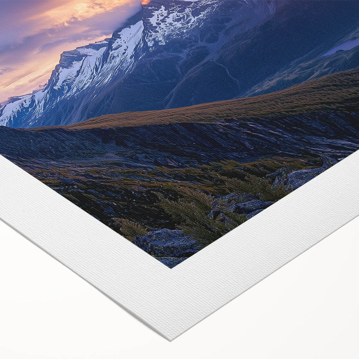 Stunning rolled canvas artwork depicting a majestic cliff landscape, showcasing vibrant colors and intricate details, perfect for enhancing any interior decor.