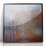 Mystical Tree Wall Art - Textured Abstract Dining Room Canvas