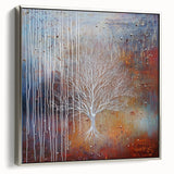 Mystical Tree Wall Art - Textured Abstract Dining Room Canvas