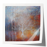 Mystical Tree Wall Art - Textured Abstract Dining Room Canvas