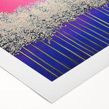 Modern Office Wall Art – Vibrant Moonlit Forest Canvas