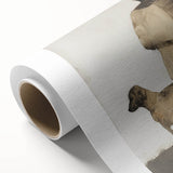 Abstract figurative rolled canvas artwork showcasing vibrant colors and dynamic shapes, elegantly designed for modern decor, rolled in protective packaging.