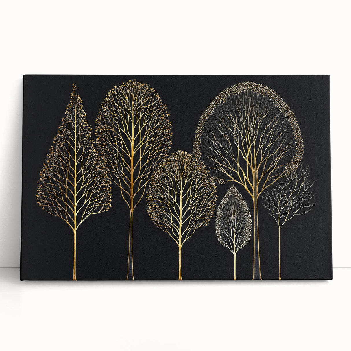 Abstract floral wall art on stretched canvas showcasing vibrant colors and intricate designs, perfect for modern home decor, leaning against a wall.