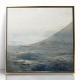 Framed abstract landscape wall art showcasing vibrant gold and earthy tones, perfect for modern home decor. The acrylic front adds a sleek finish, enhancing any interior space.