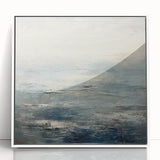 Abstract landscape wall art framed in white acrylic, showcasing vibrant colors and dynamic shapes, perfect for modern home decor. Ideal for enhancing living spaces with a contemporary artistic touch.