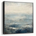 Framed abstract landscape wall art canvas with vibrant colors and textures, showcasing a modern design, viewed from the side against a neutral background.