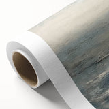 Abstract landscape wall art on rolled canvas showcasing vibrant hues of blue, green, and gold, ideal for modern home decor, packaged securely in a sturdy tube.