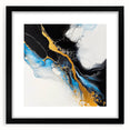 Fluid Acrylic Wall Decor – Gold Stream over Blue Abstraction