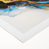 Fluid Acrylic Wall Decor – Gold Stream over Blue Abstraction