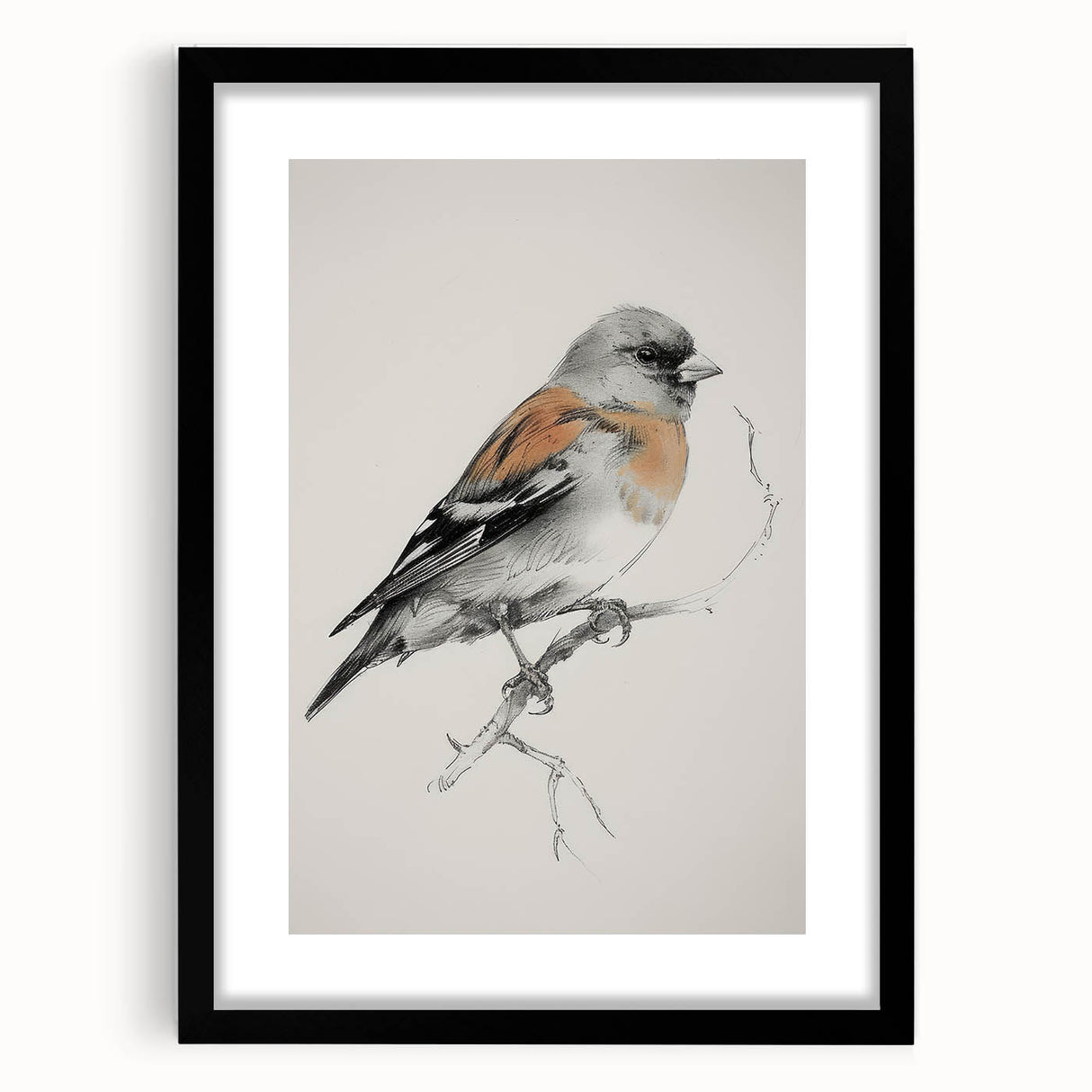 Framed animal portrait art in a sleek black matte finish, showcasing detailed illustrations of various wildlife, perfect for enhancing home decor or an office space.