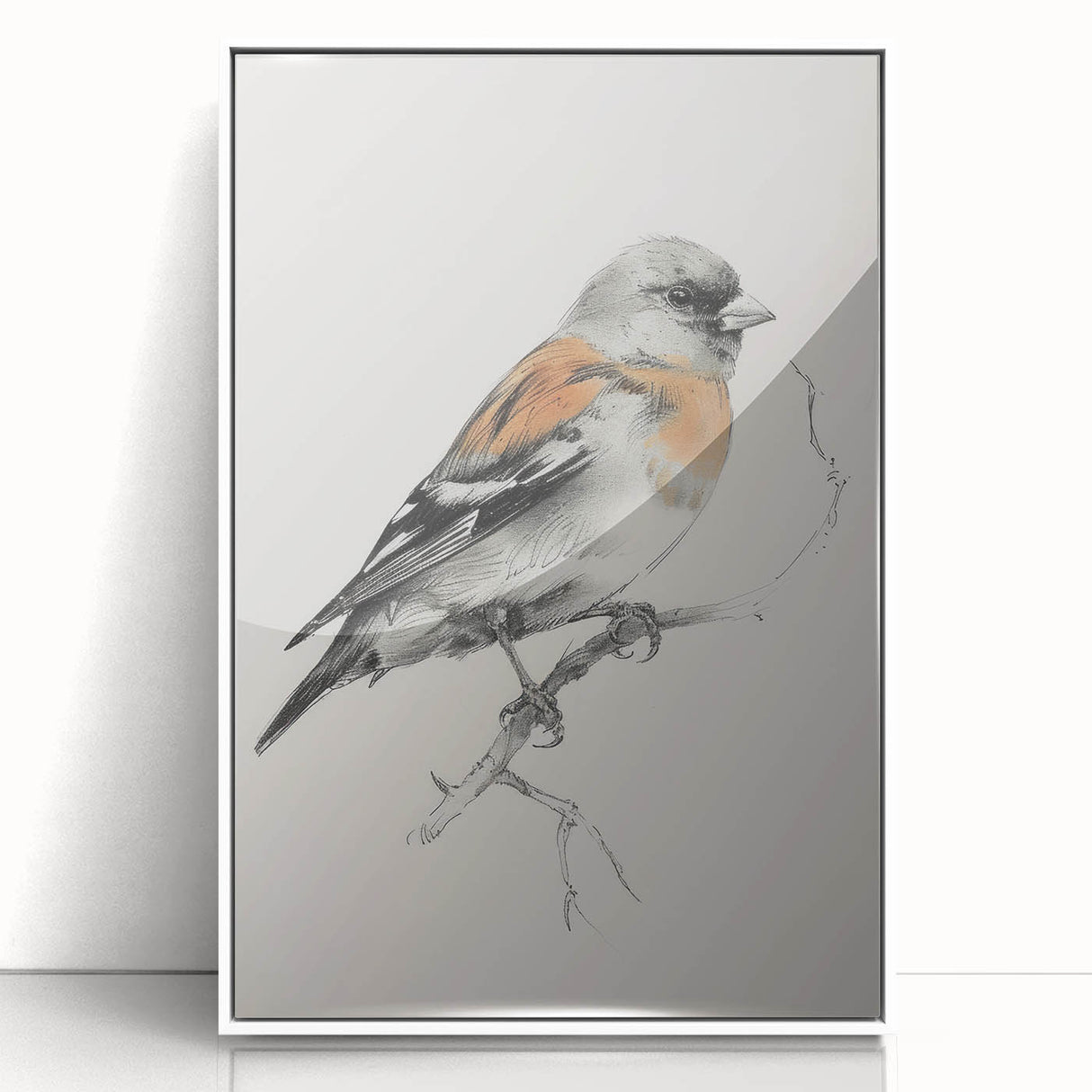 Framed acrylic artwork of a colorful animal design featuring a vibrant array of wildlife, showcased in a sleek white frame against a neutral background, perfect for home decor.